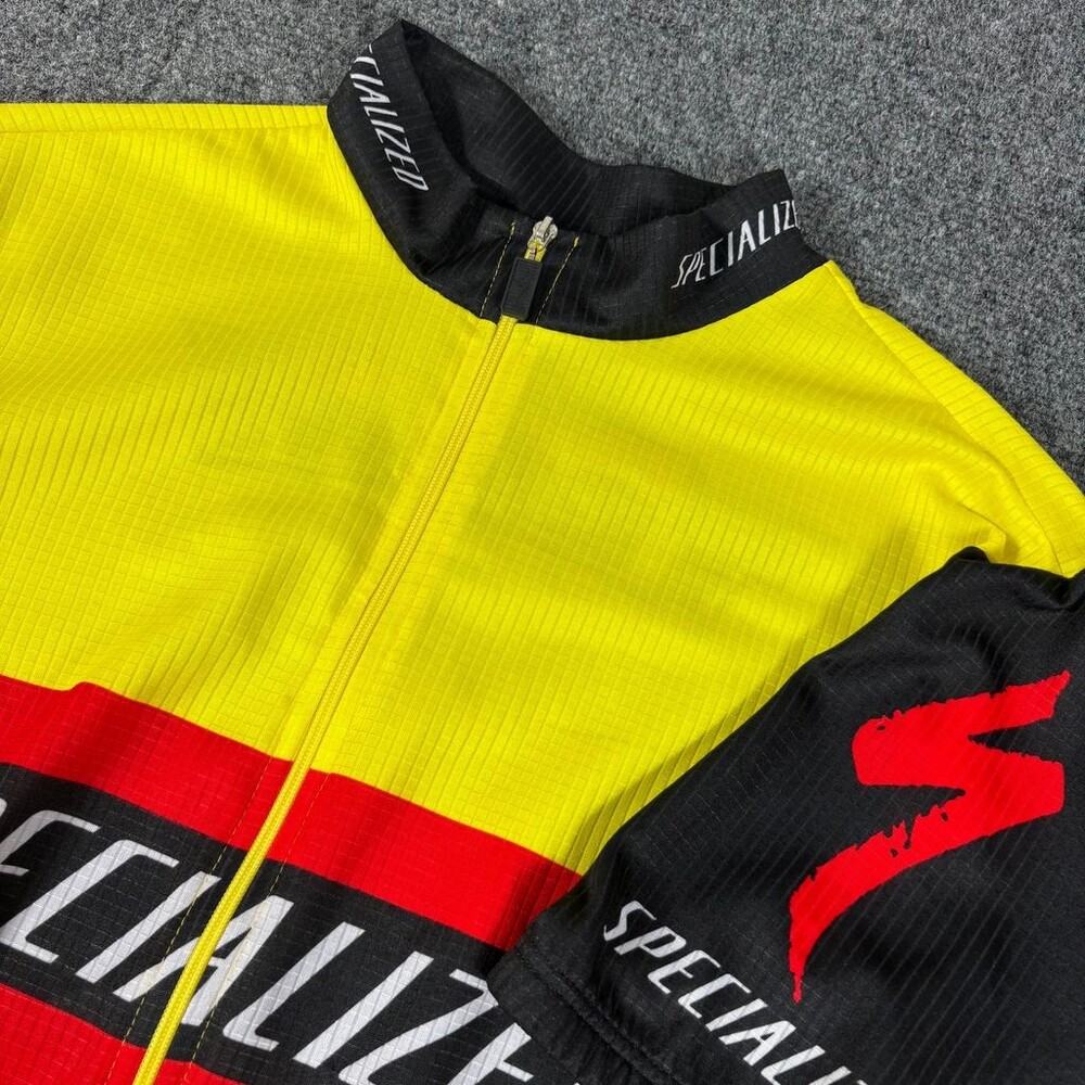 Specialized Cycling Jersey Size L Yellow Polyester Short Sleeve Full Zip